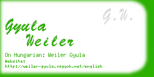 gyula weiler business card